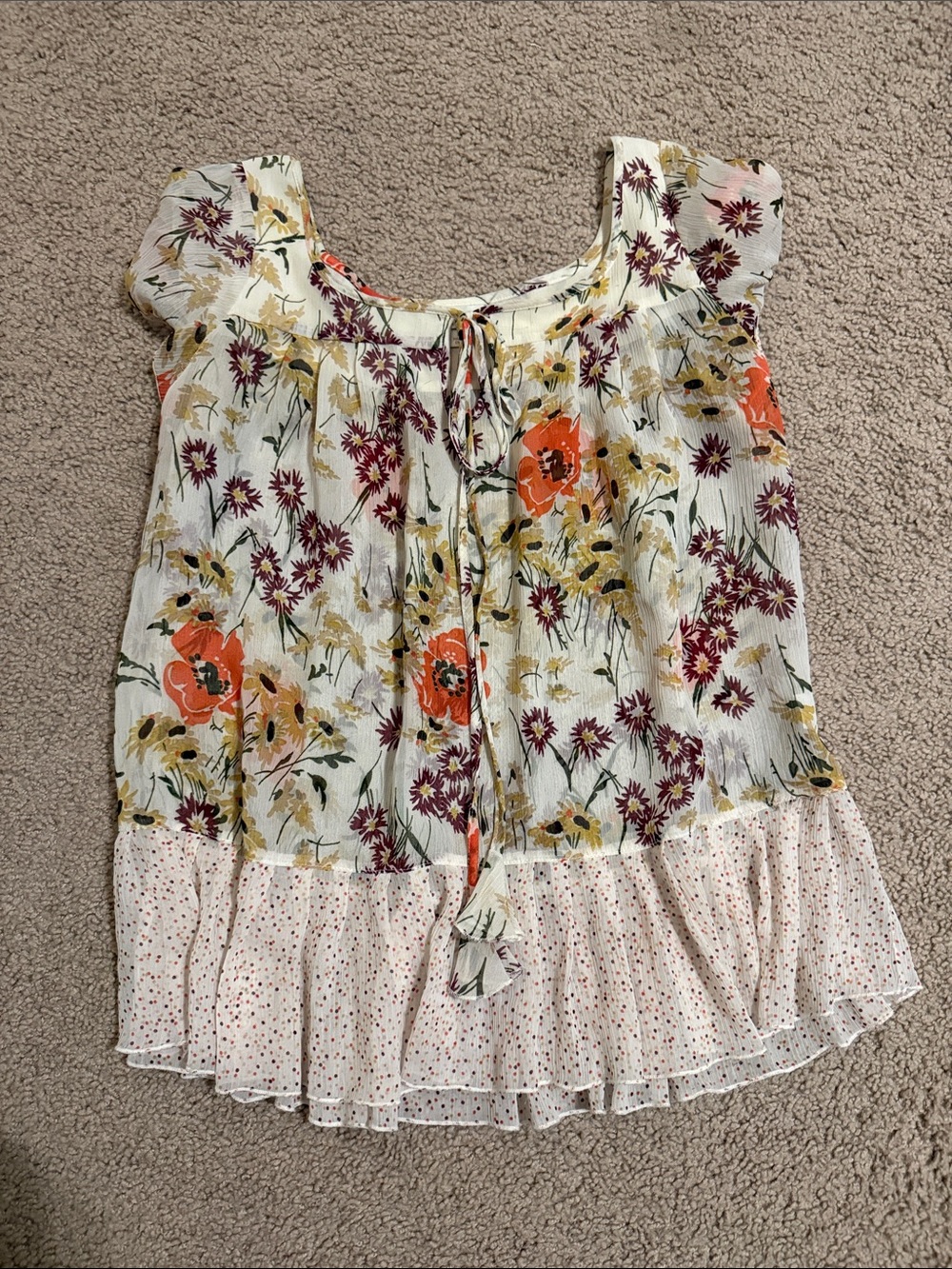 Target Tie-Neck Floral Peplum Tunic